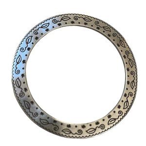 Silver Tone Round Bracelet Stamped Engraved Hippie‎ Boho Jewelry Costume Fashion